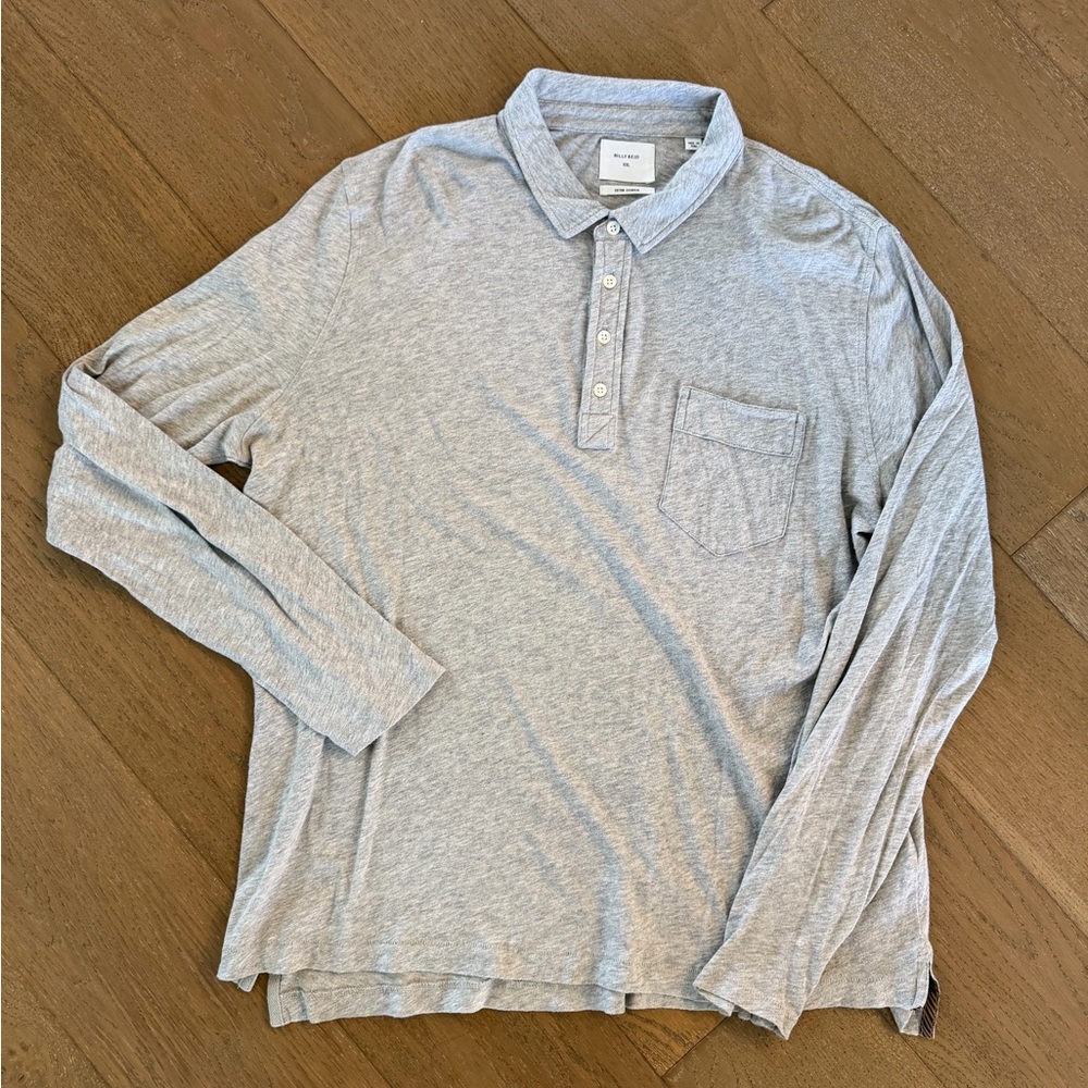 Billy Reid Long Sleeve Polo Shirt